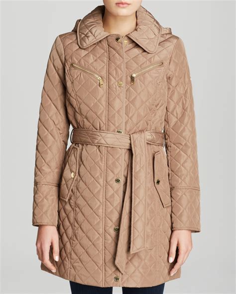 michael kors tan wool coat|Michael Kors ladies padded coats.